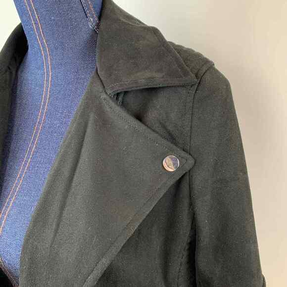 YMI Faux Suede Black Moto Jacket Asymmetrical Zipper sm - Picture 7 of 8